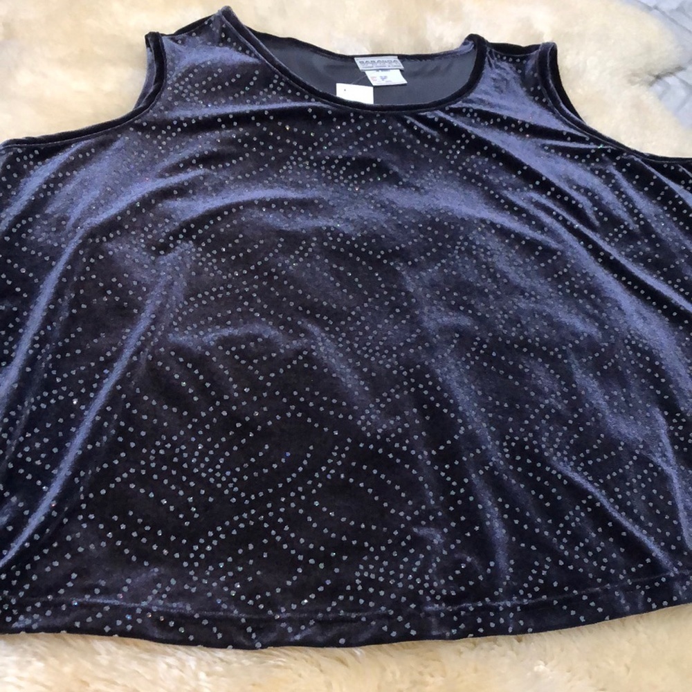 Grey velvet tank with bling size 4x